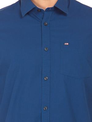 blue solid casual shirt - 17617146 - Standard Image - 5