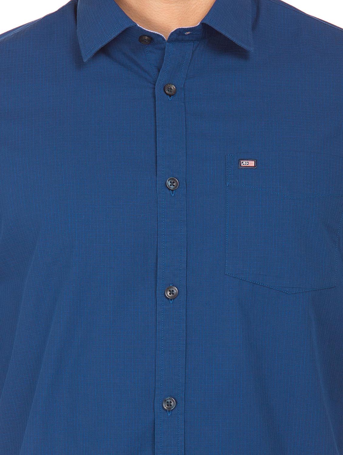 blue solid casual shirt - 17617146 - Zoom Image - 5