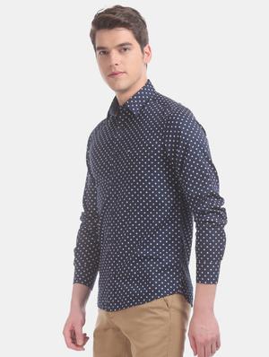 blue printed casual shirt - 17617162 - Standard Image - 2