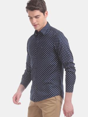 blue printed casual shirt - 17617162 - Standard Image - 3