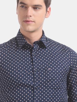 blue printed casual shirt - 17617162 - Standard Image - 6