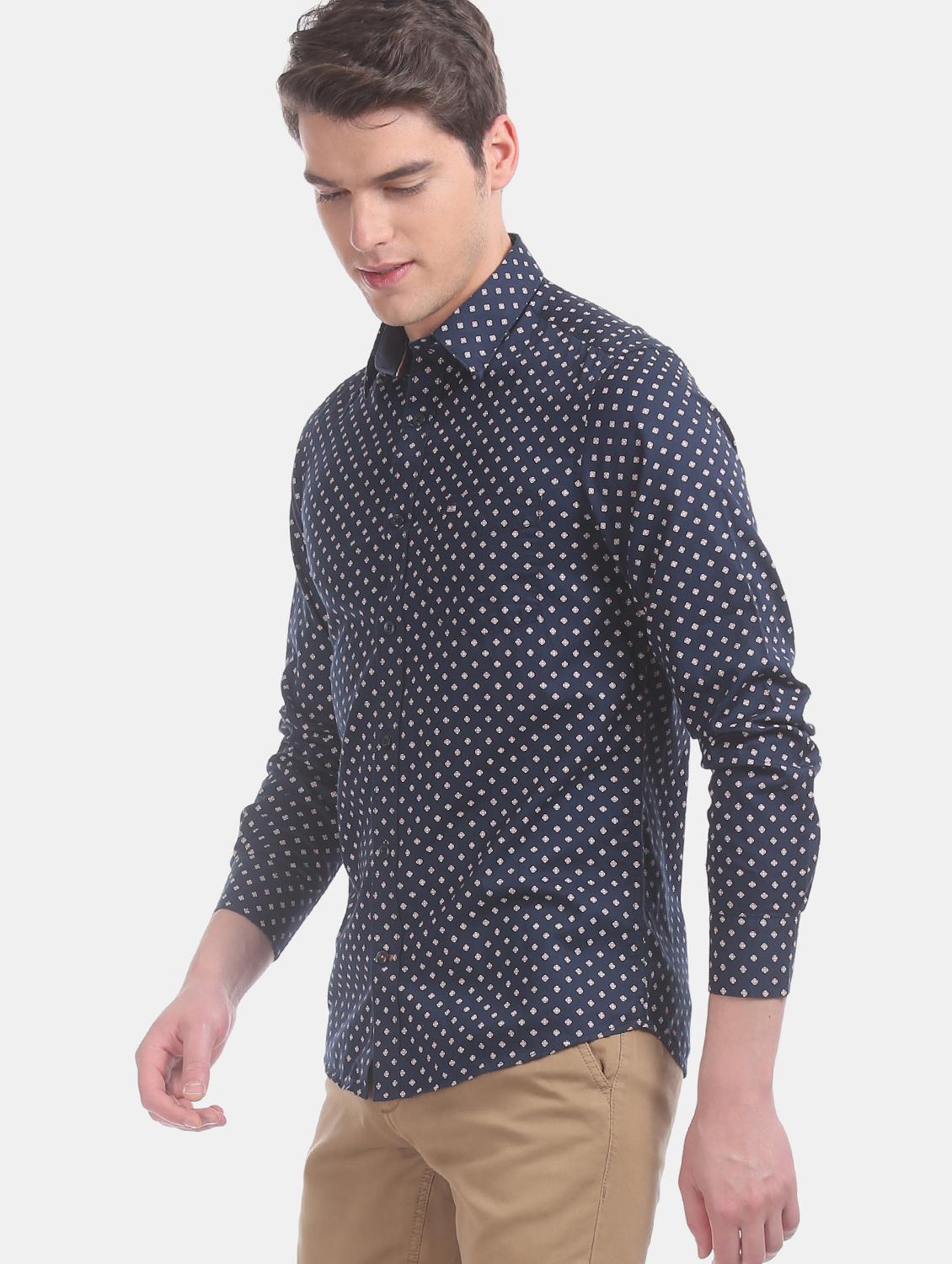 blue printed casual shirt - 17617162 - Zoom Image - 3