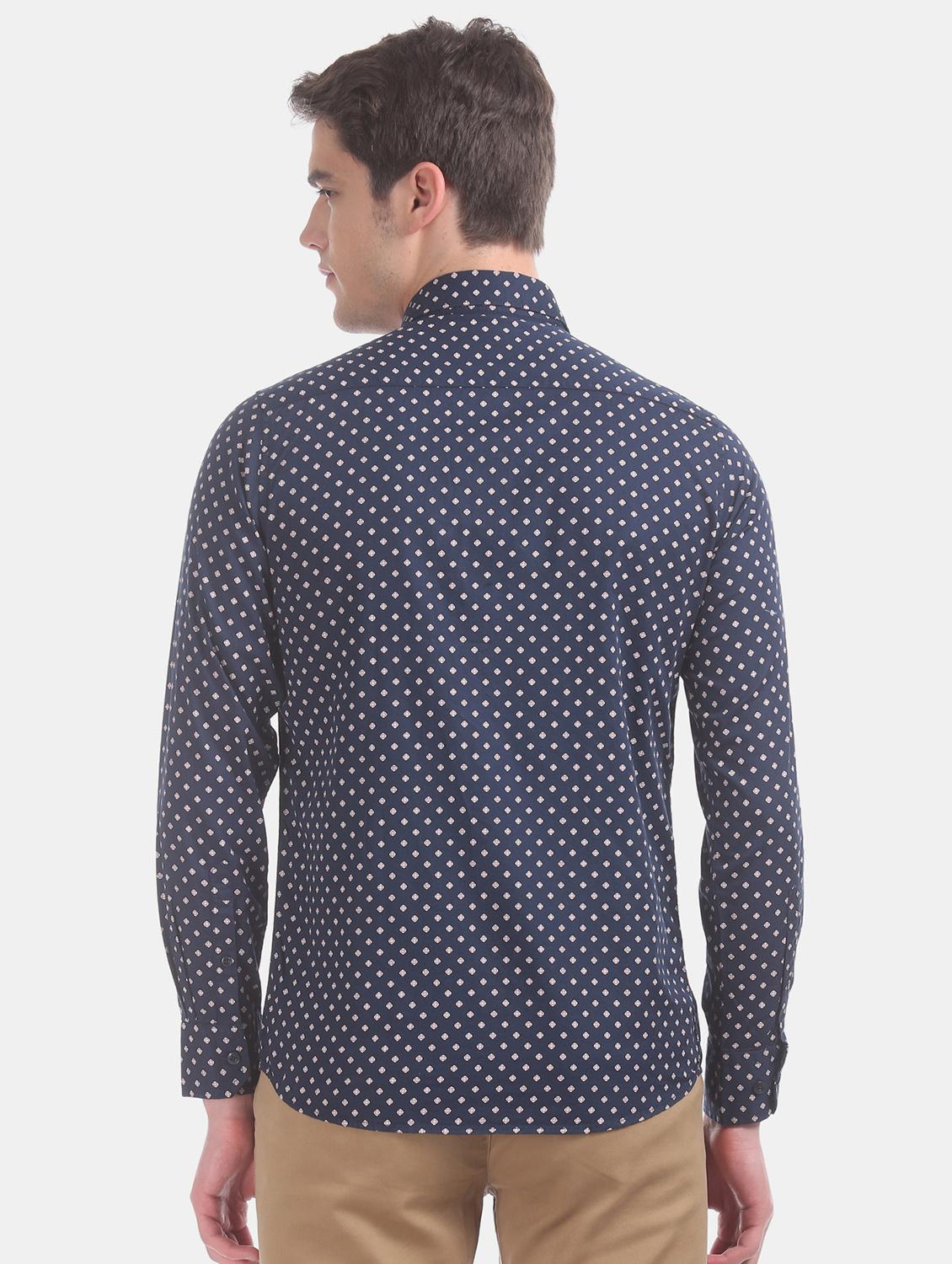 blue printed casual shirt - 17617162 - Zoom Image - 4