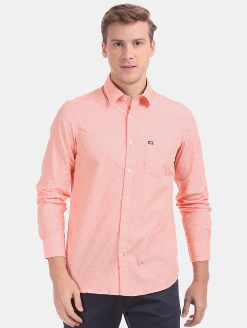 orange printed casual shirt - 17617172 - Standard Image - 1