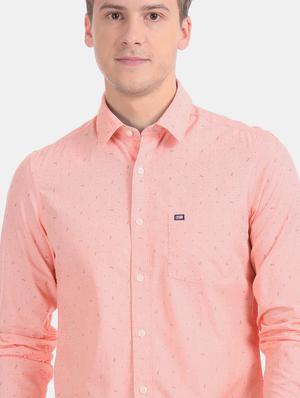 orange printed casual shirt - 17617172 - Standard Image - 5