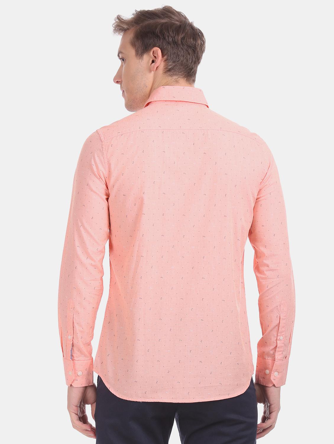 orange printed casual shirt - 17617172 - Zoom Image - 3
