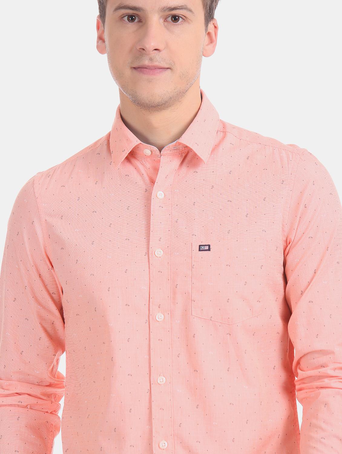 orange printed casual shirt - 17617172 - Zoom Image - 5