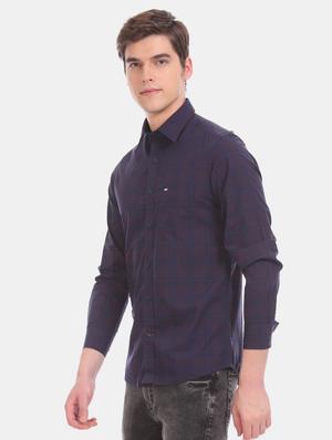 purple checkered casual shirt - 17617182 - Standard Image - 2
