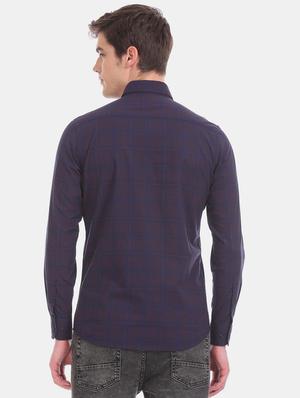 purple checkered casual shirt - 17617182 - Standard Image - 3