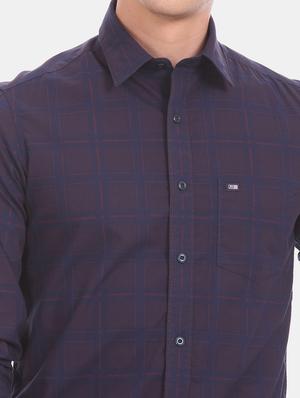 purple checkered casual shirt - 17617182 - Standard Image - 5