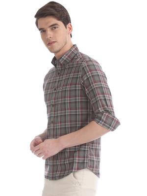 grey checkered casual shirt - 17617189 - Standard Image - 2