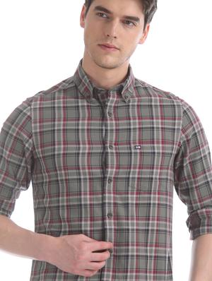 grey checkered casual shirt - 17617189 - Standard Image - 5