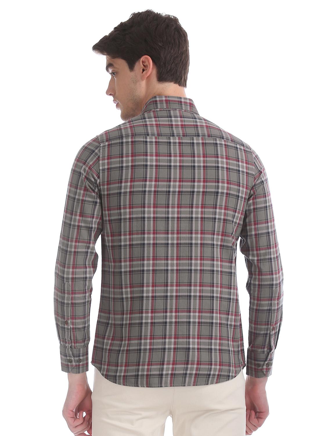 grey checkered casual shirt - 17617189 - Zoom Image - 3