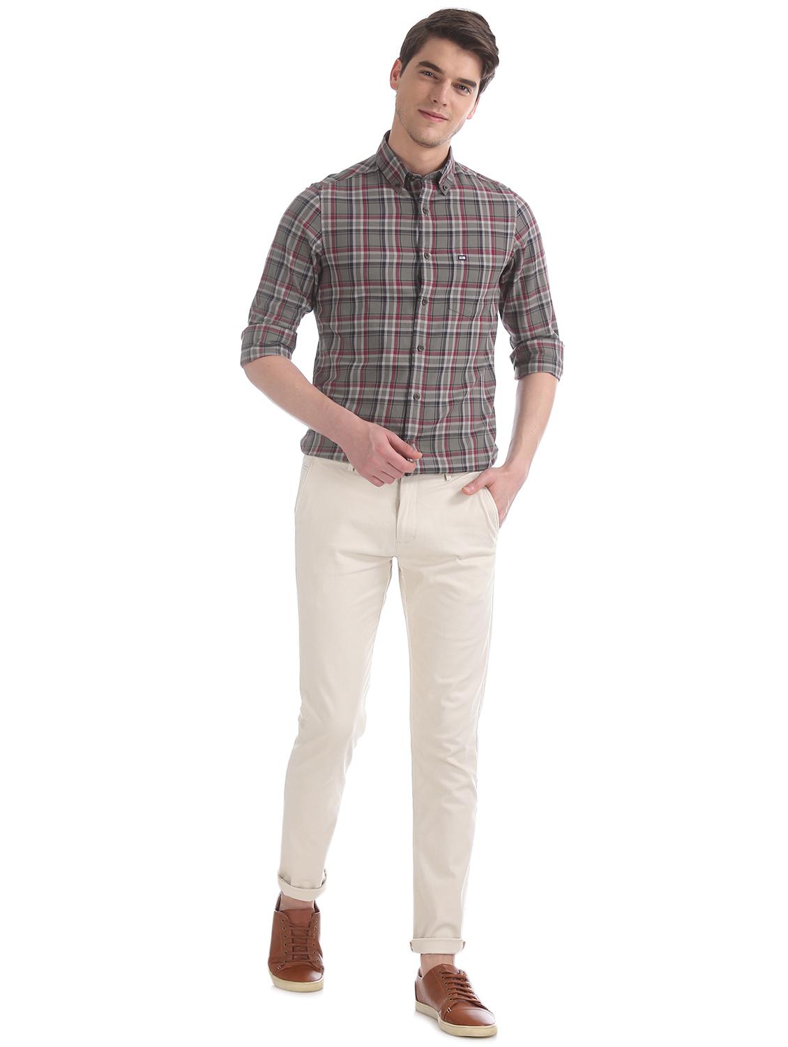 grey checkered casual shirt - 17617189 - Zoom Image - 4