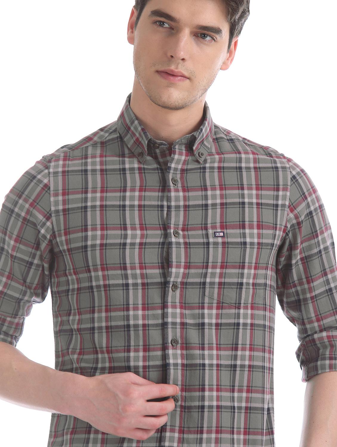 grey checkered casual shirt - 17617189 - Zoom Image - 5