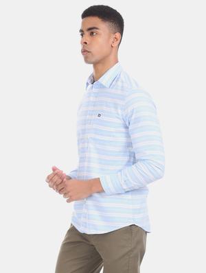 blue striped casual shirt - 17617194 - Standard Image - 2
