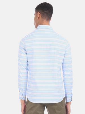 blue striped casual shirt - 17617194 - Standard Image - 3