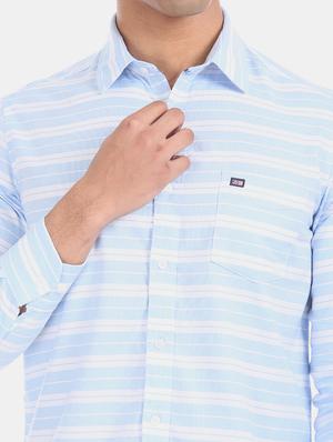 blue striped casual shirt - 17617194 - Standard Image - 5
