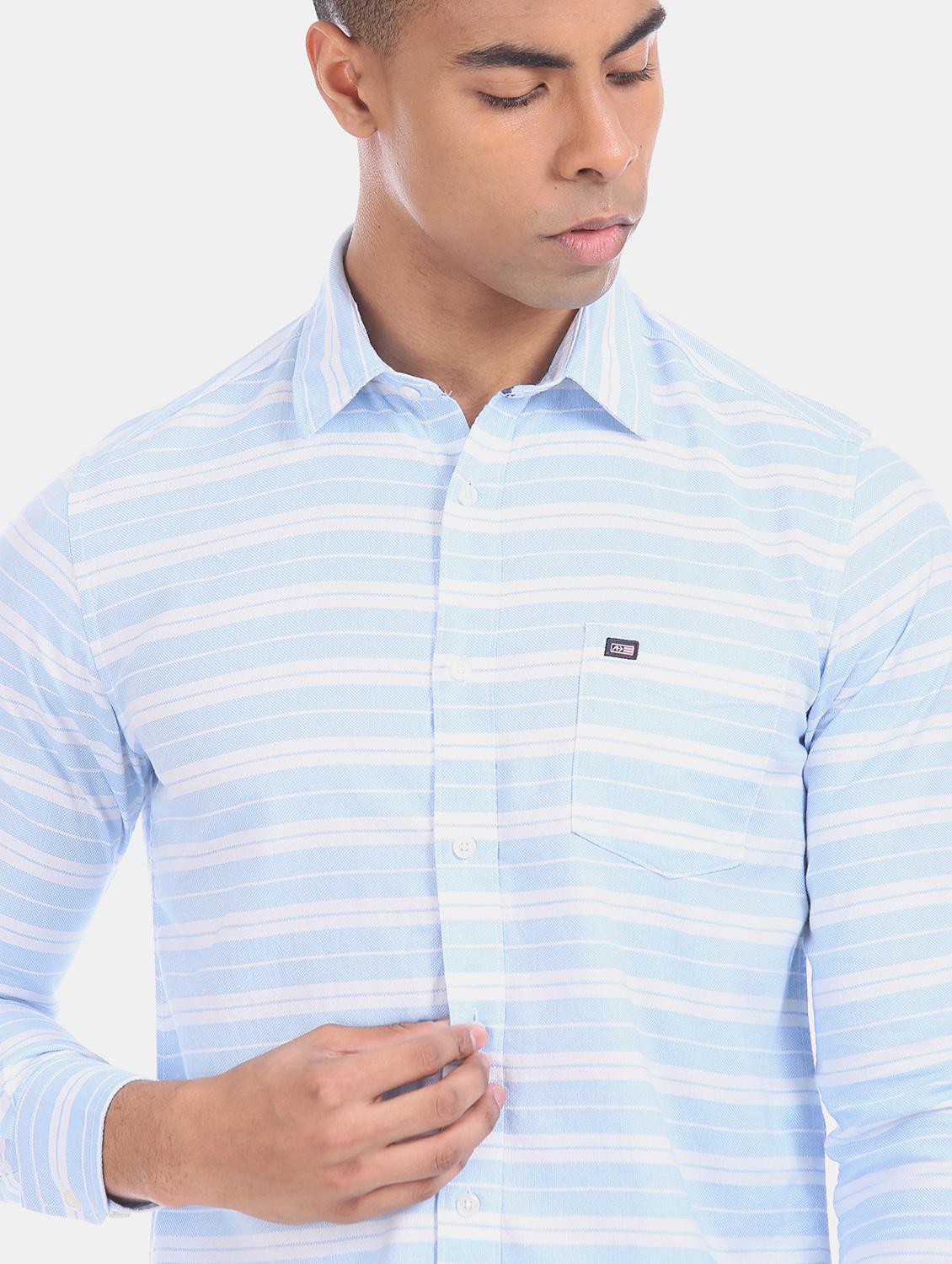 blue striped casual shirt - 17617194 - Zoom Image - 6