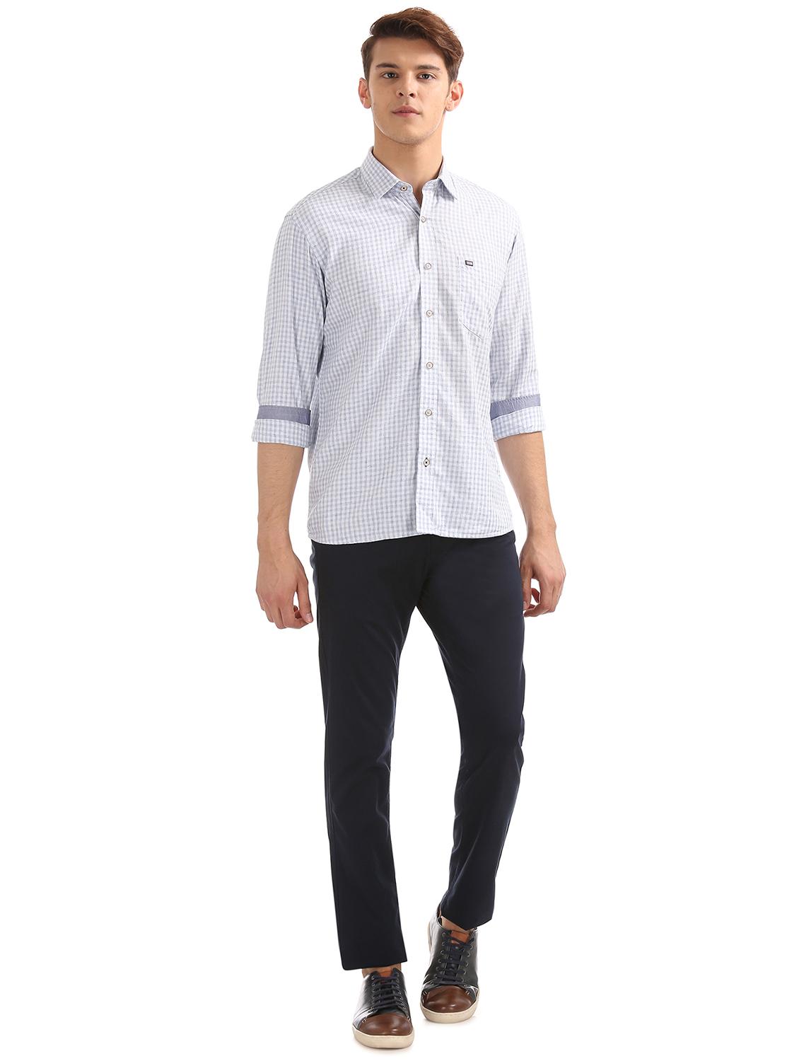 blue checkered casual shirt - 17617196 - Zoom Image - 4