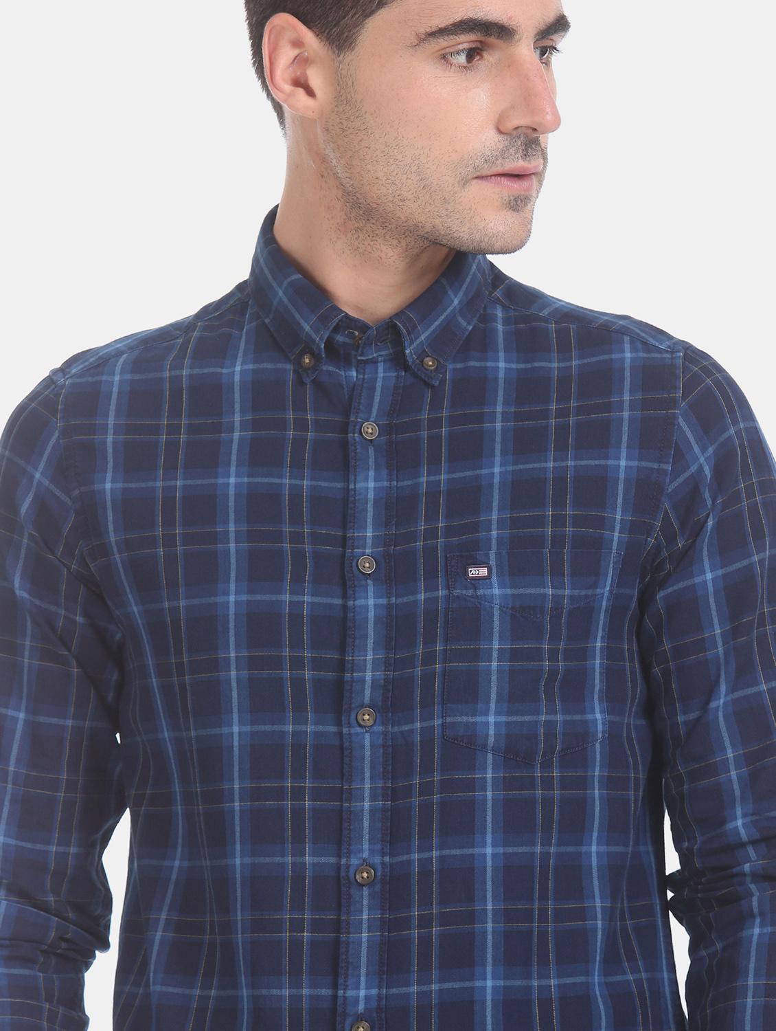 blue checkered casual shirt - 17617201 - Zoom Image - 5