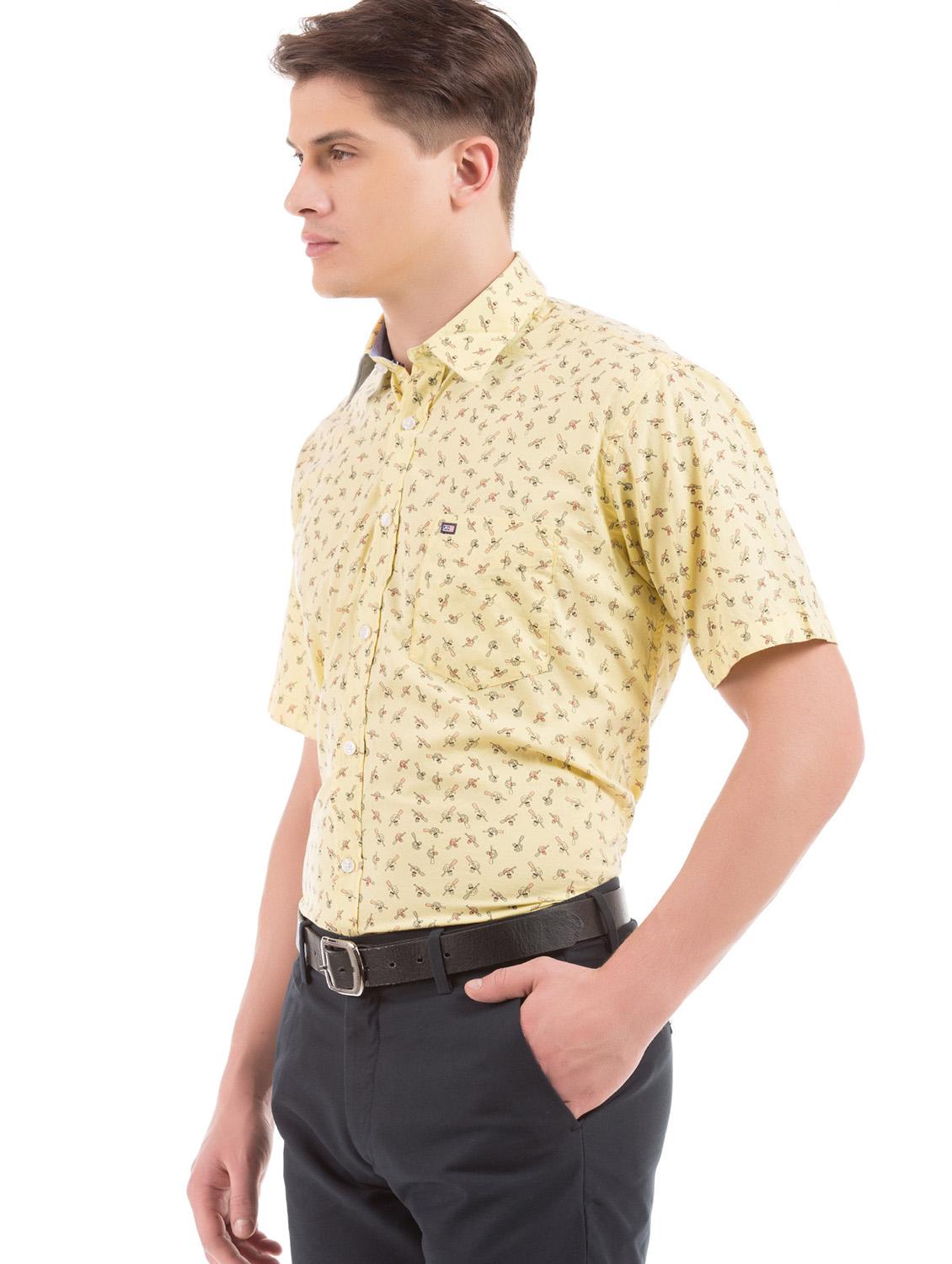 yellow printed formal shirt - 17617204 - Zoom Image - 2