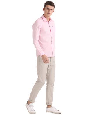pink solid casual shirt - 17617220 - Standard Image - 4