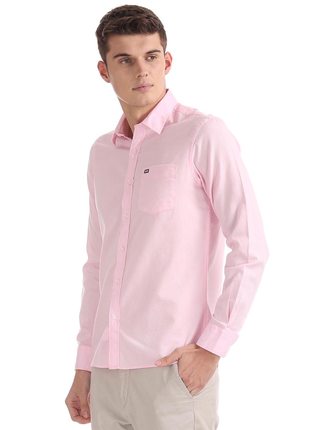 pink solid casual shirt - 17617220 - Zoom Image - 2