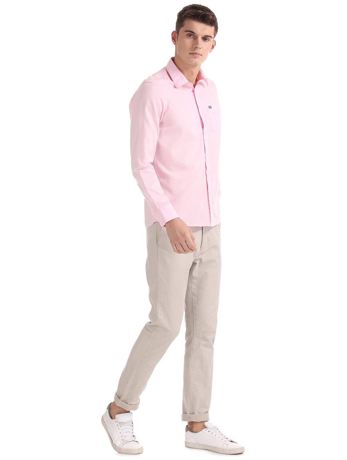 pink solid casual shirt - 17617220 - Zoom Image - 4