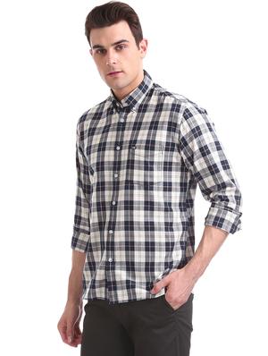 blue checkered casual shirt - 17617225 - Standard Image - 2