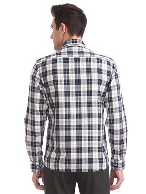 blue checkered casual shirt - 17617225 - Standard Image - 3