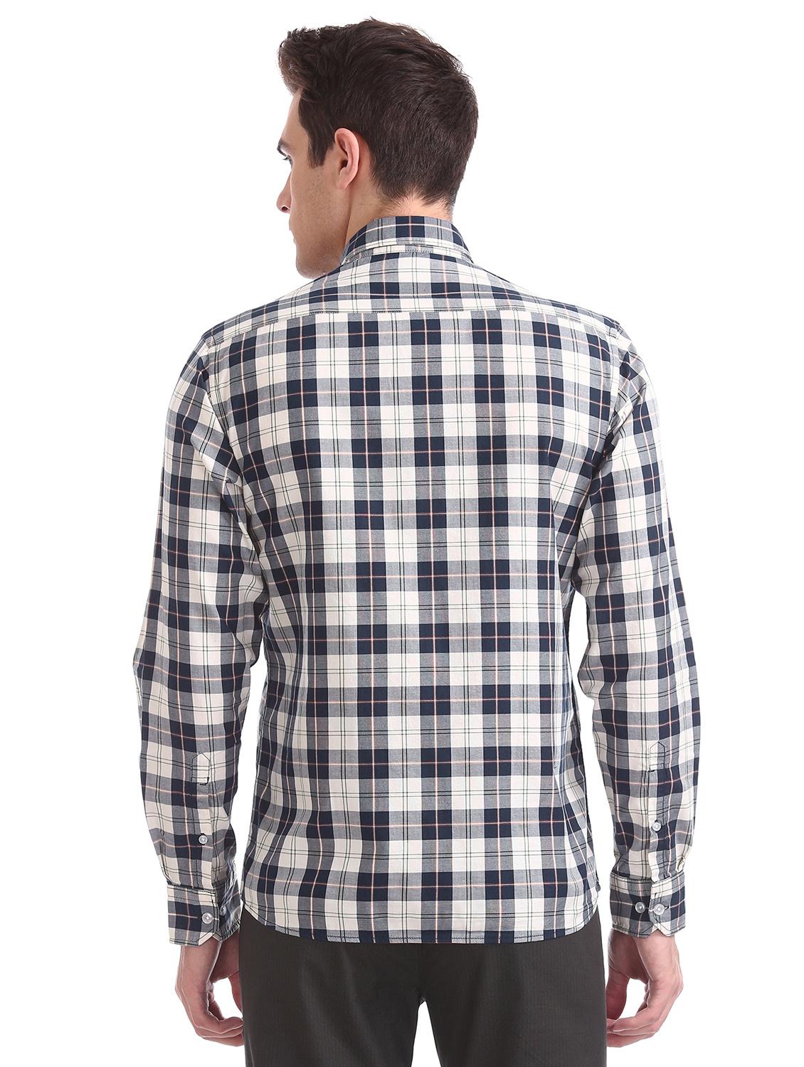 blue checkered casual shirt - 17617225 - Zoom Image - 3