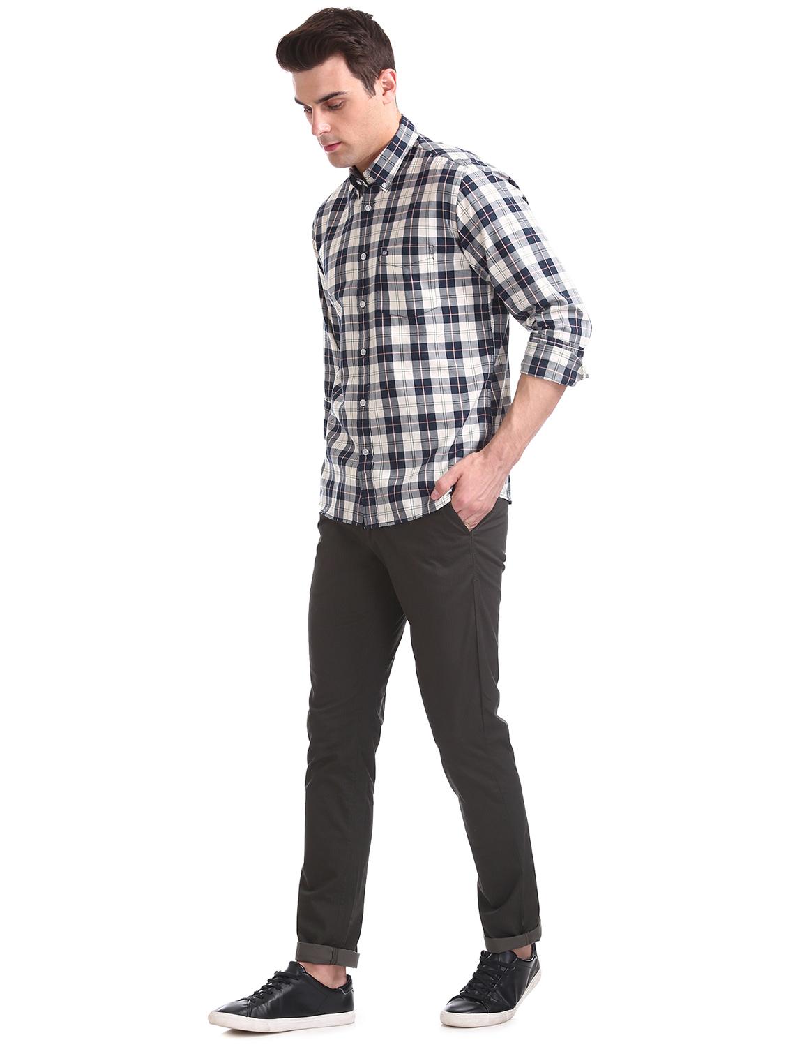 blue checkered casual shirt - 17617225 - Zoom Image - 4