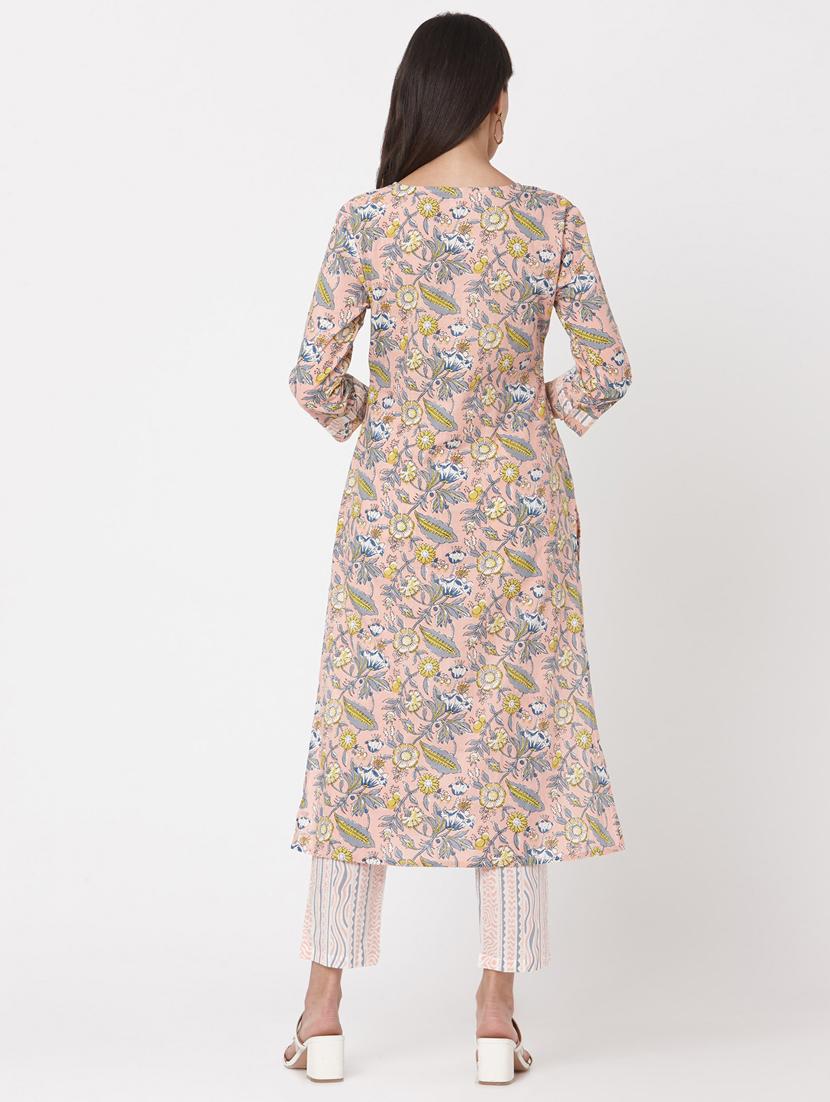 peach cotton suit set - 17617315 - Zoom Image - 4