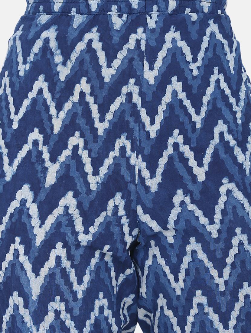block print kurta pant set - 17617317 - Zoom Image - 4
