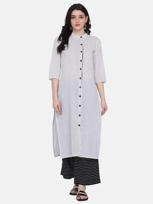 polka dots kurta palazzo set - 17617320 - Standard Image - 1