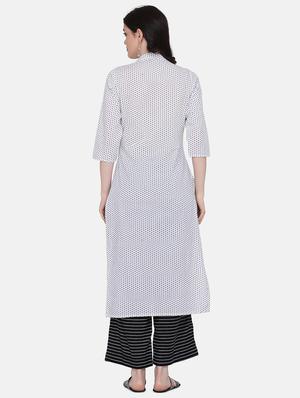 polka dots kurta palazzo set - 17617320 - Standard Image - 3