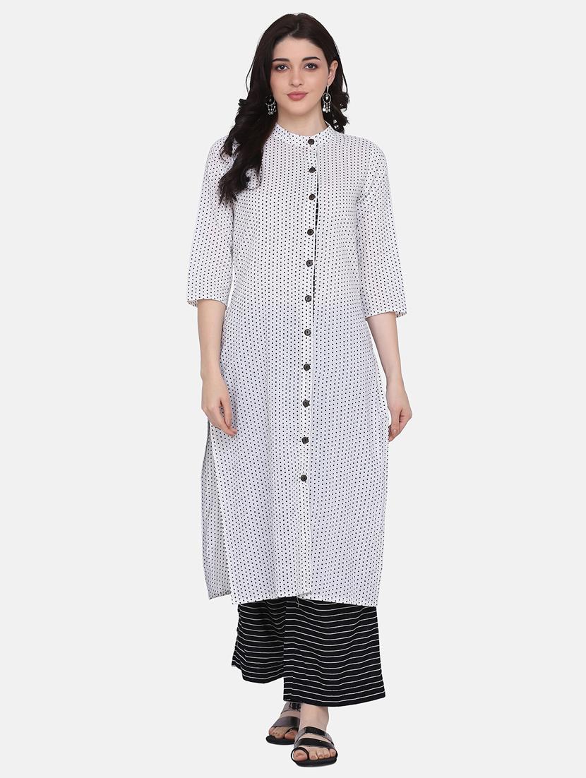 polka dots kurta palazzo set - 17617320 - Zoom Image - 1