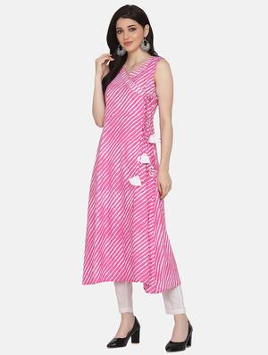 leheriya print kurta pant set - 17617321 - Standard Image - 2