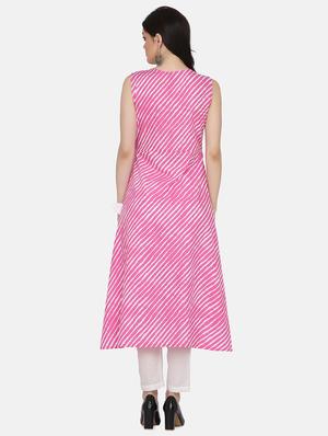 leheriya print kurta pant set - 17617321 - Standard Image - 3