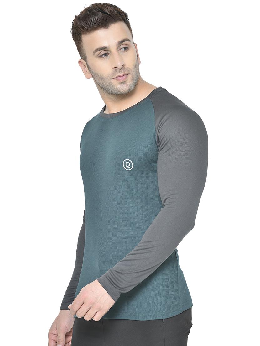 green color block raglan t-shirt - 17617330 - Zoom Image - 2