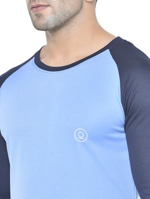 light blue color block raglan t-shirt - 17617331 - Standard Image - 5