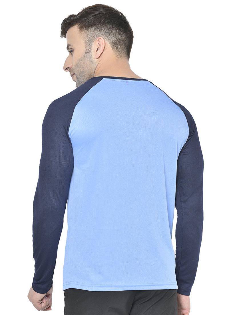 light blue color block raglan t-shirt - 17617331 - Zoom Image - 3