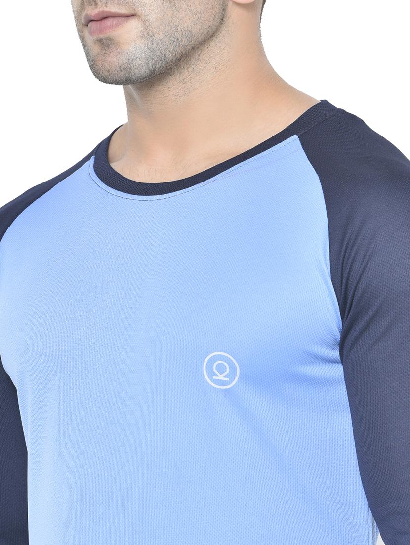light blue color block raglan t-shirt - 17617331 - Zoom Image - 5