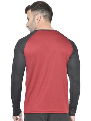 red color block raglan t-shirt - 17617332 - Standard Image - 3