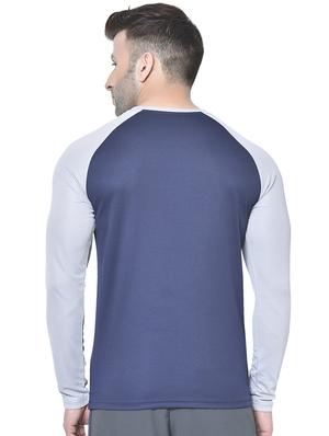 navy blue color block raglan t-shirt - 17617333 - Standard Image - 3