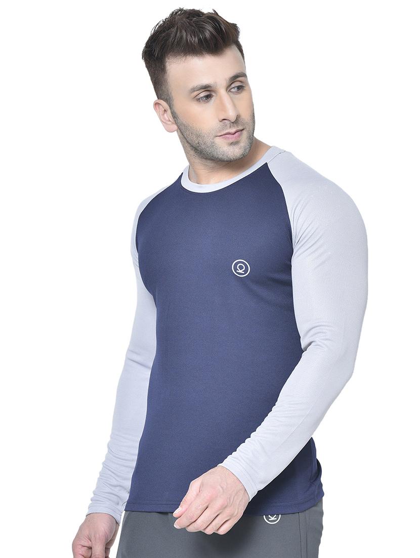 navy blue color block raglan t-shirt - 17617333 - Zoom Image - 2