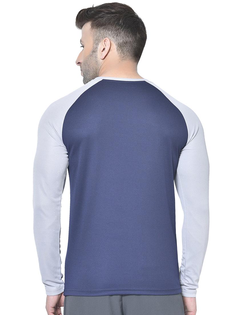 navy blue color block raglan t-shirt - 17617333 - Zoom Image - 3