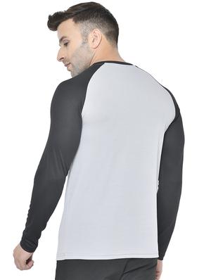 grey color block raglan t-shirt - 17617334 - Standard Image - 3