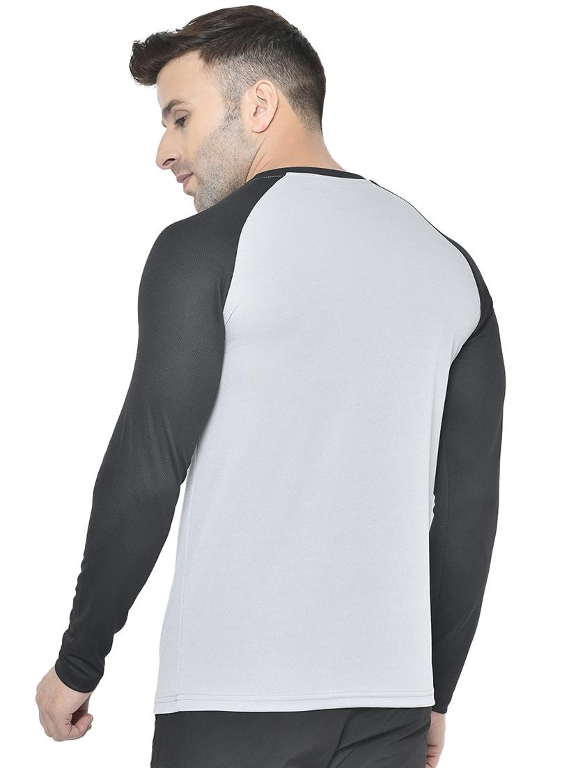 grey color block raglan t-shirt - 17617334 - Zoom Image - 3